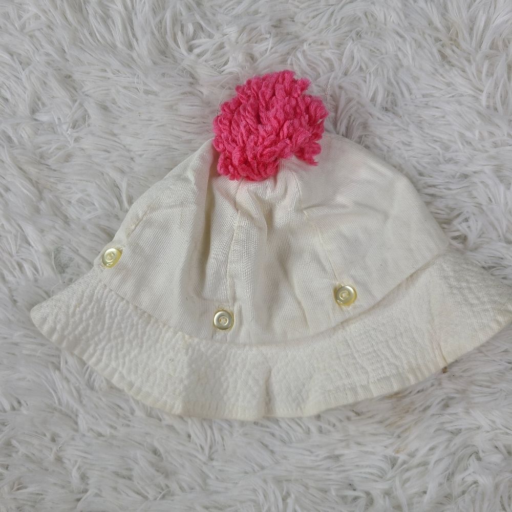 Vintage Sears Classic Pooh Collection Baby Girl Floppy White Sun Hat
